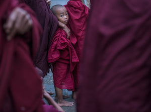 Buddhist monks at the Ananada pagoda festival