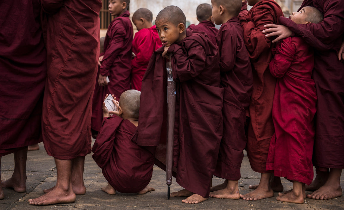 Buddhist monks at the Ananada pagoda festival