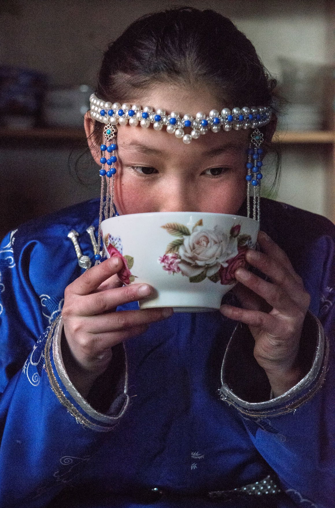 hot tea bowl with goat or camel’s milk