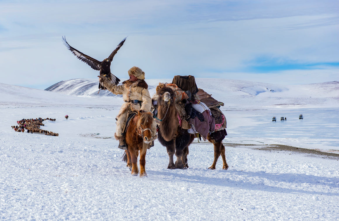 The vast snowy expanses of Western Mongolia